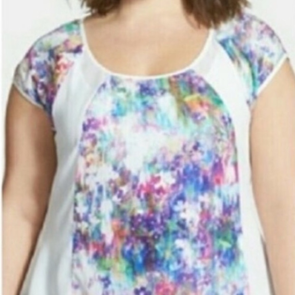 City Chic Vibrant Floral Blouse